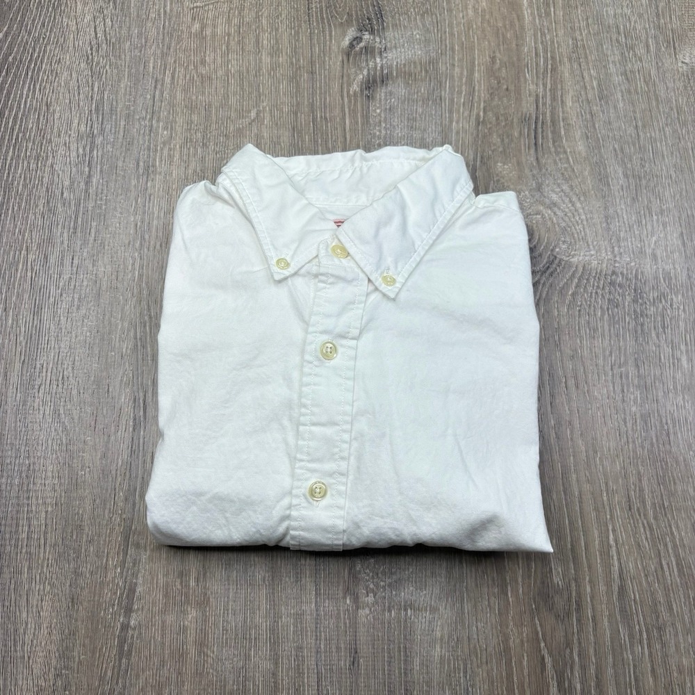 J.Press Oxford Cotton Button Down Shirt Long Sleeve White Mens Size M Medium